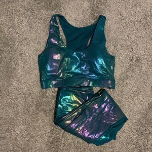 Iridescent Sports Bra and Leggings Set